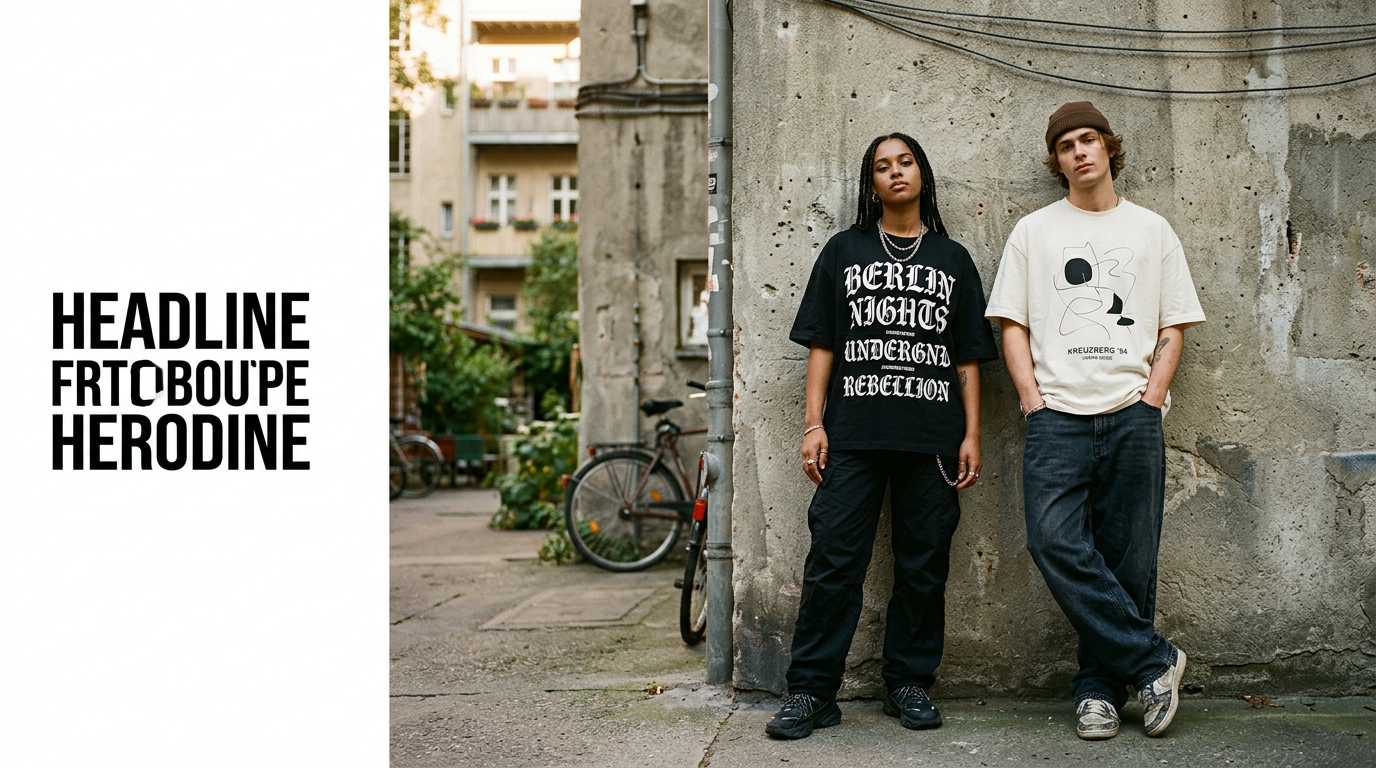 Zwei Models in Oversize T-Shirts vor Betonwand – Allsomalida Streetwear