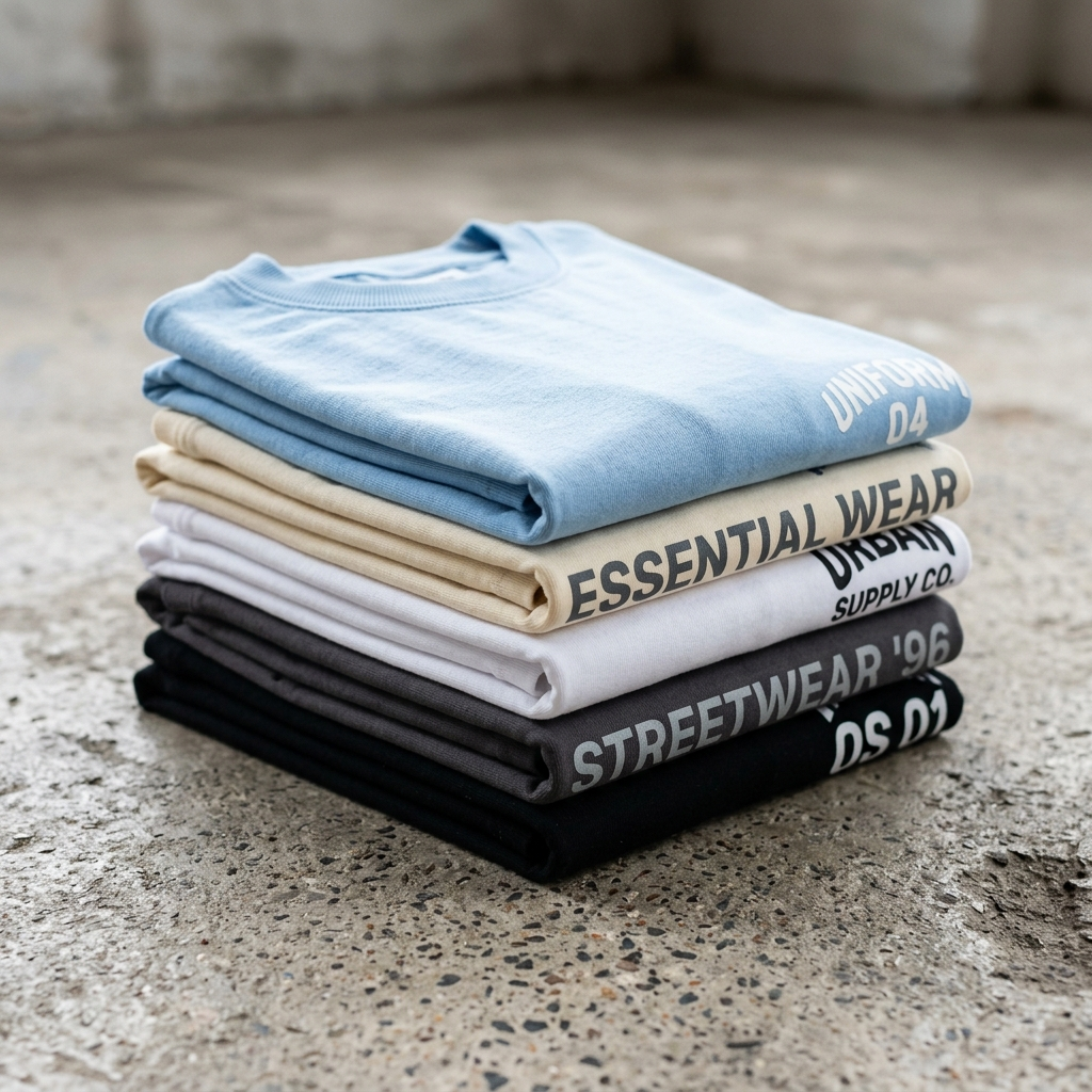 Gestapelte Oversize T-Shirts aus schwerer Baumwolle – Allsomalida