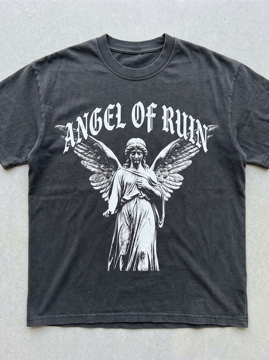 Oversize-T-Shirt „Angel of Ruin“ – Vorderansicht