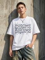 Oversize-T-Shirt „Chrome Dreams“ – Am Model getragen