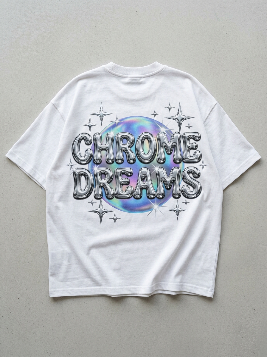 Oversize-T-Shirt „Chrome Dreams“ – Rückansicht