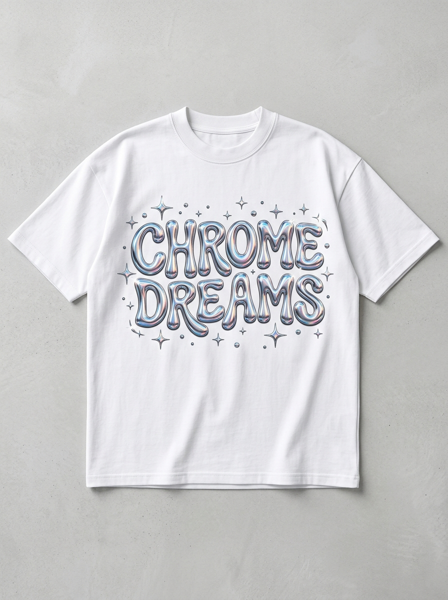 Oversize-T-Shirt „Chrome Dreams“ – Vorderansicht