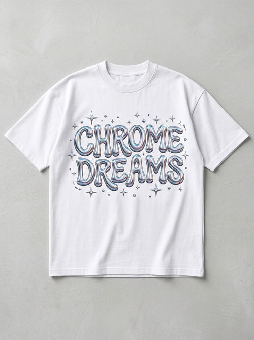 Oversize-T-Shirt „Chrome Dreams“ – Vorderansicht