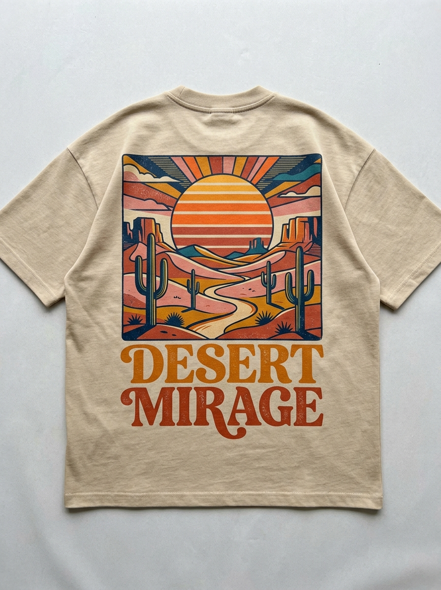 Oversize-T-Shirt „Desert Mirage“ – Rückansicht