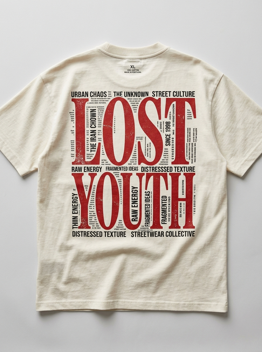 Oversize-T-Shirt „Lost Youth“ – Rückansicht