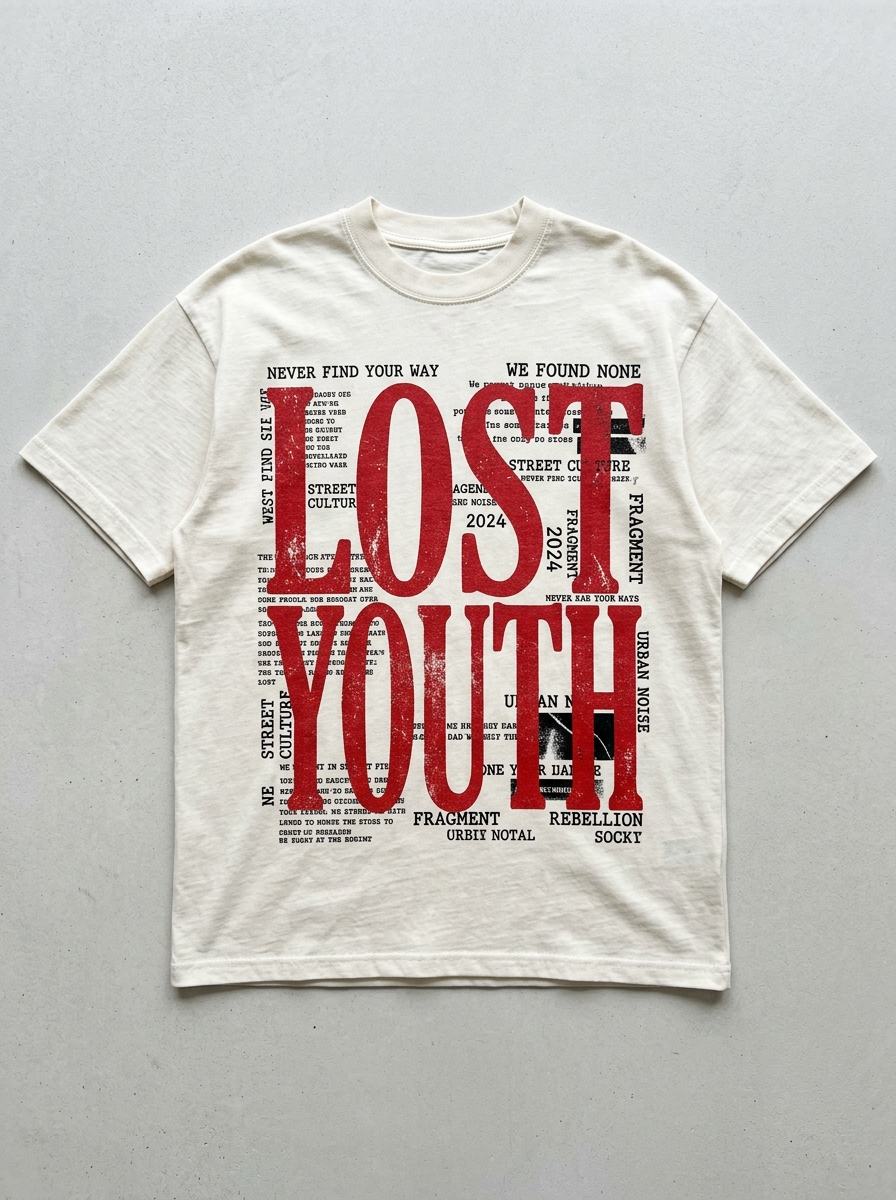 Oversize-T-Shirt „Lost Youth“ – Vorderansicht