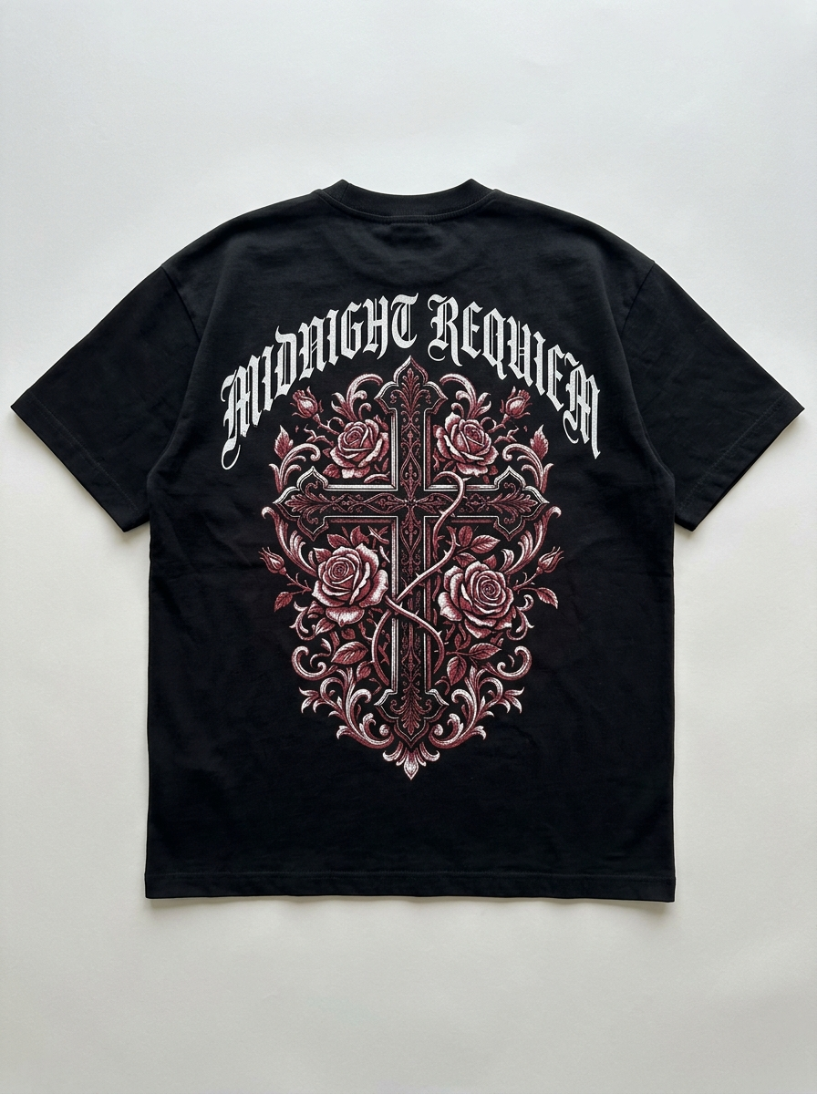Oversize-T-Shirt „Midnight Requiem“ – Rückansicht