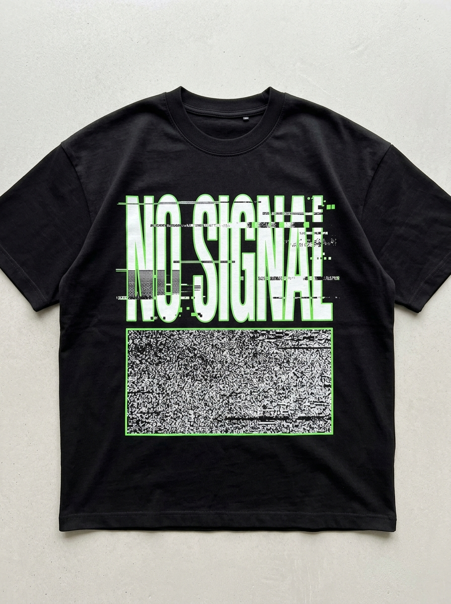 Oversize-T-Shirt „No Signal“ – Vorderansicht
