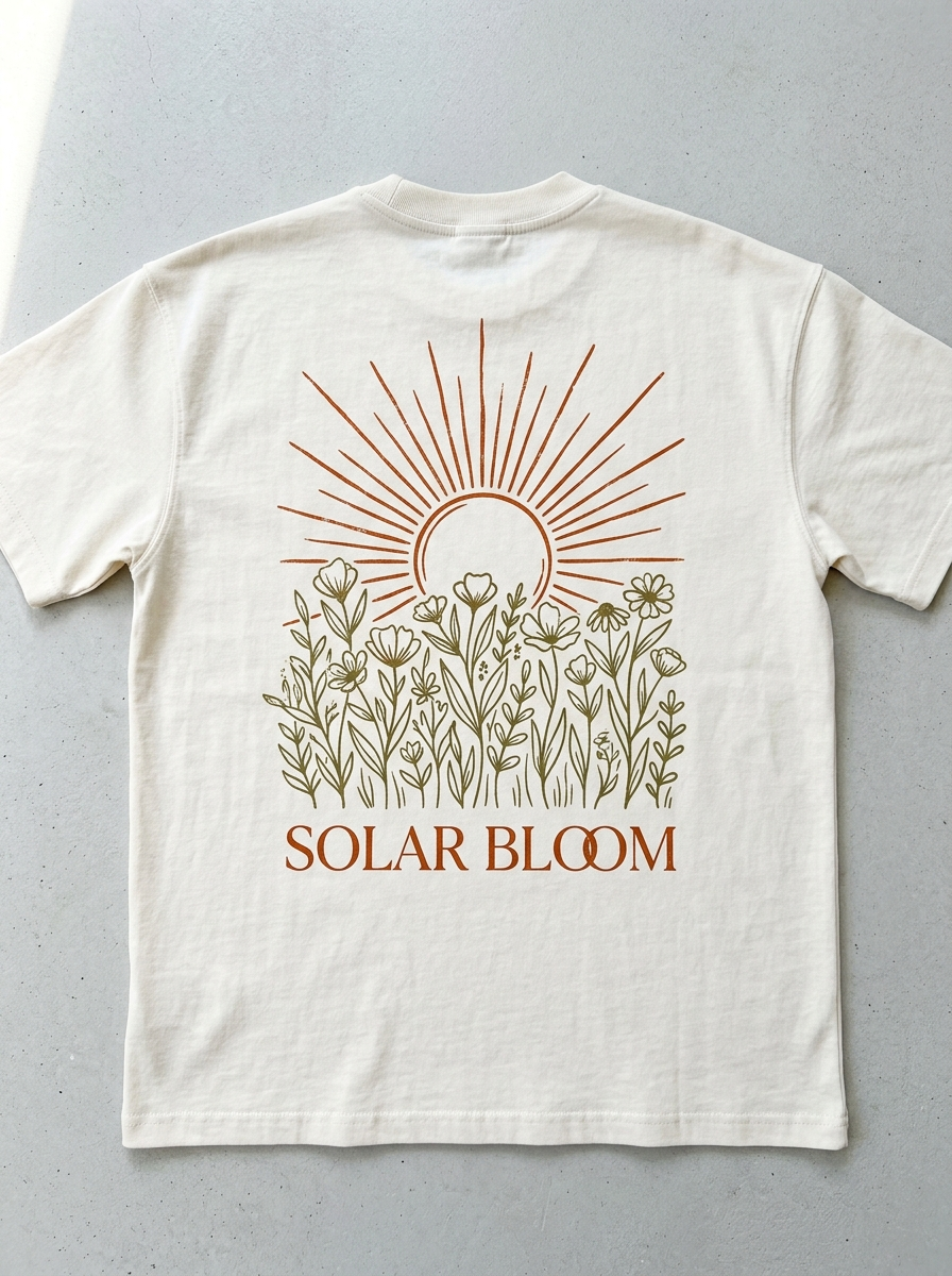 Oversize-T-Shirt „Solar Bloom“ – Rückansicht