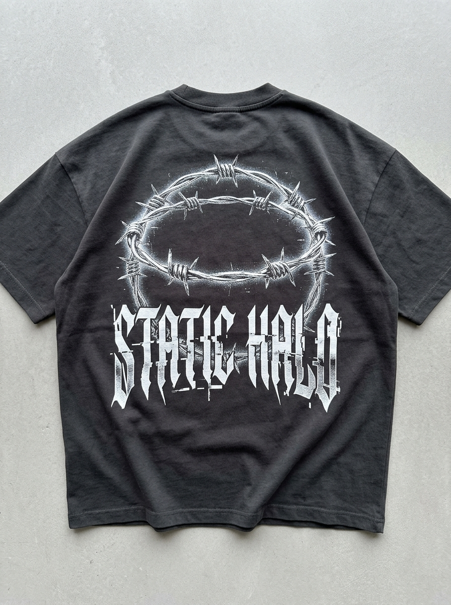 Oversize-T-Shirt „Static Halo“ – Rückansicht