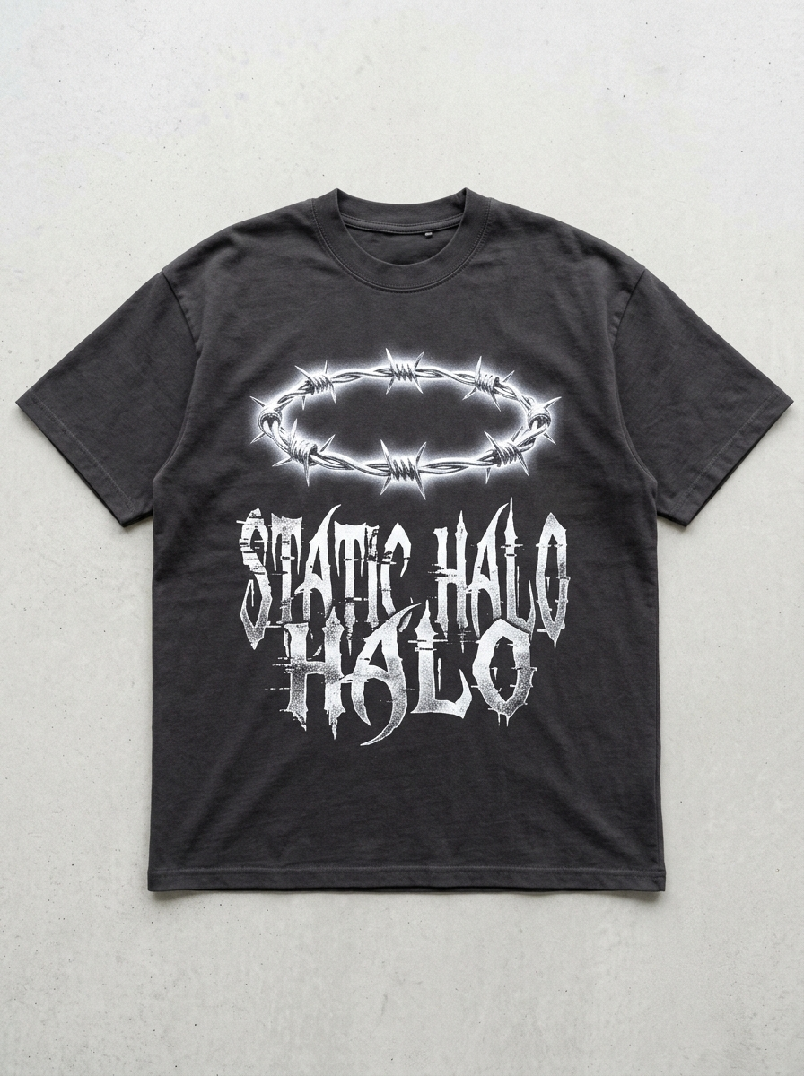 Oversize-T-Shirt „Static Halo“ – Vorderansicht